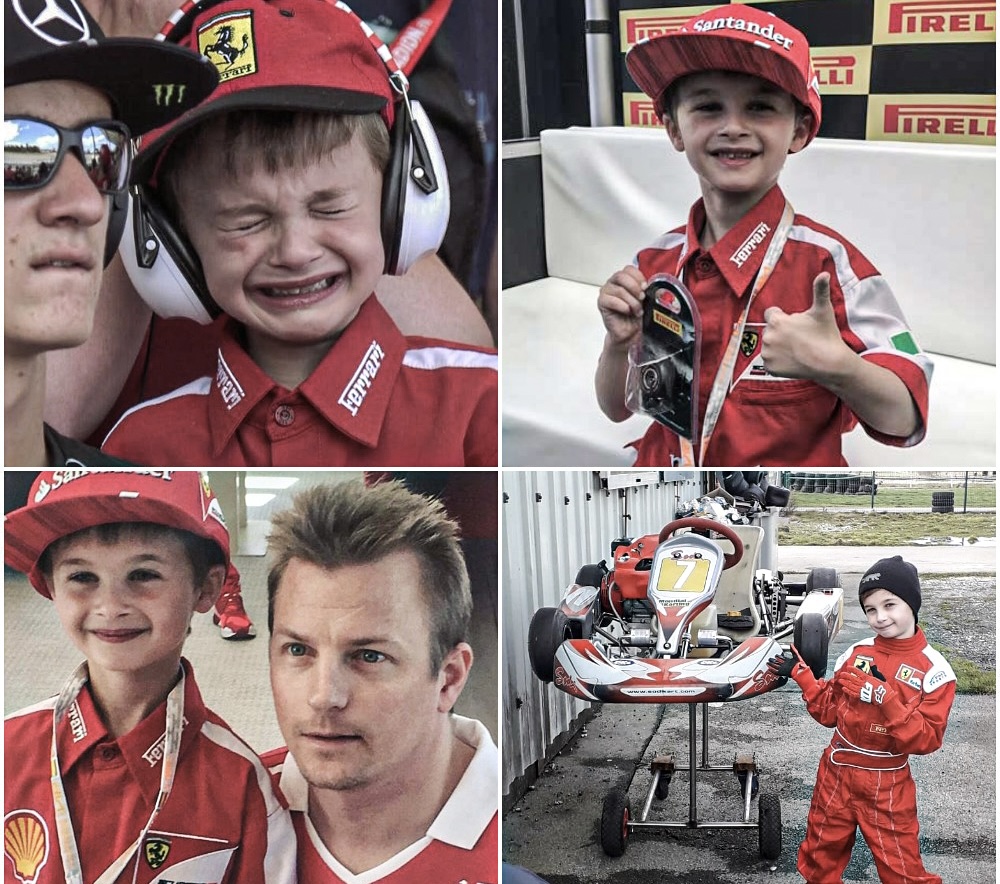 Young Ferrari fan Thomas got to meet his hero Kimi Raikkonen after being left in tears when the Finn crashed out of the...