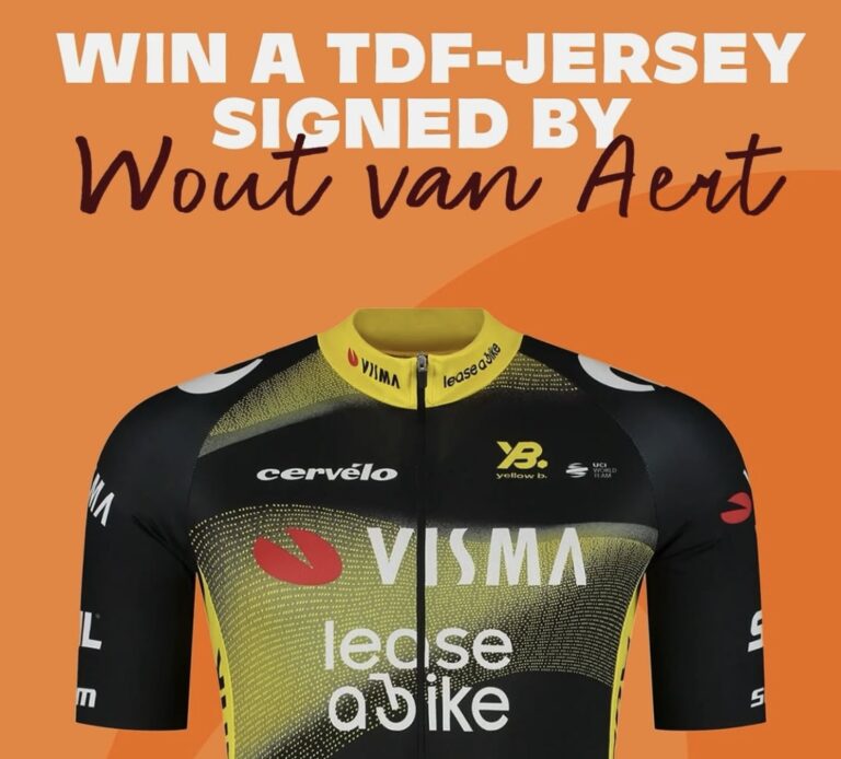 Win een gratis Limited Edition Tour de France-shirt, gesigneerd door Wout van Aert