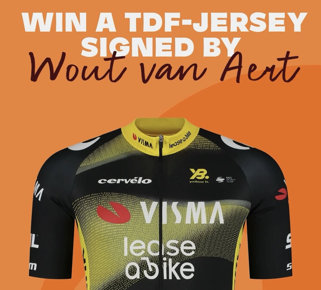 Win een gratis Limited Edition Tour de France-shirt, gesigneerd door Wout van Aert