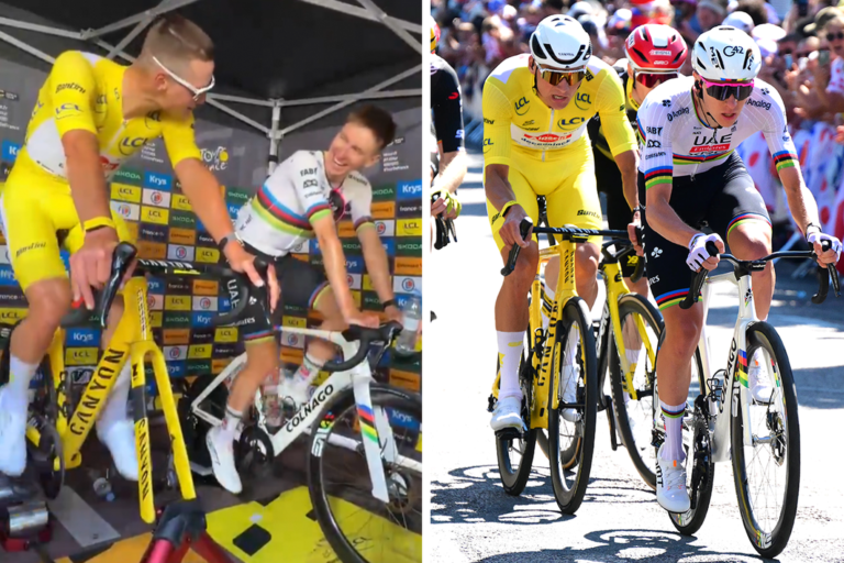 Van der Poel en Pogačar wisselen stoten uit voor tijdrit in de Tour de France