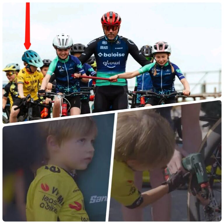 Binnengekomen: Twee iconen van het Belgische wielrennen herenigen zich nu Wout van Aert zijn zoon George inschrijft bij de Sven Nys Academy.