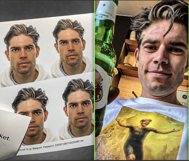 Wout van Aert gaat viraal met hilarische pasfoto na de Tour de France