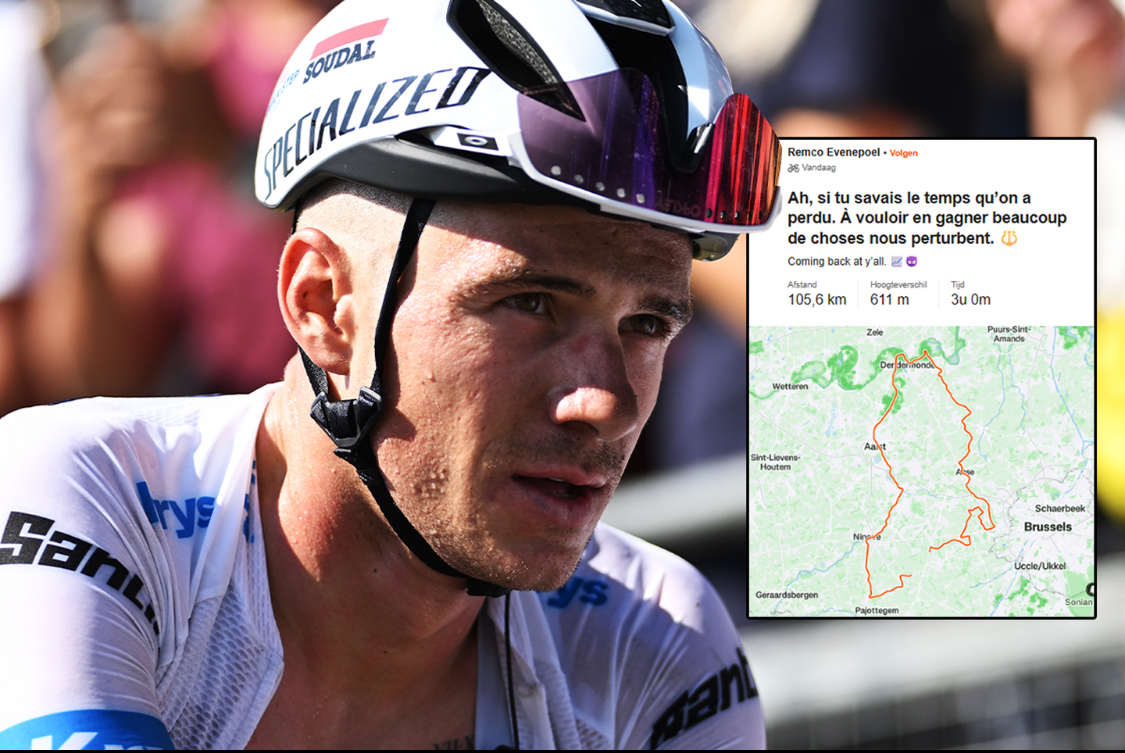 Remco Evenepoels comeback begint met 105 gewaagde kilometers