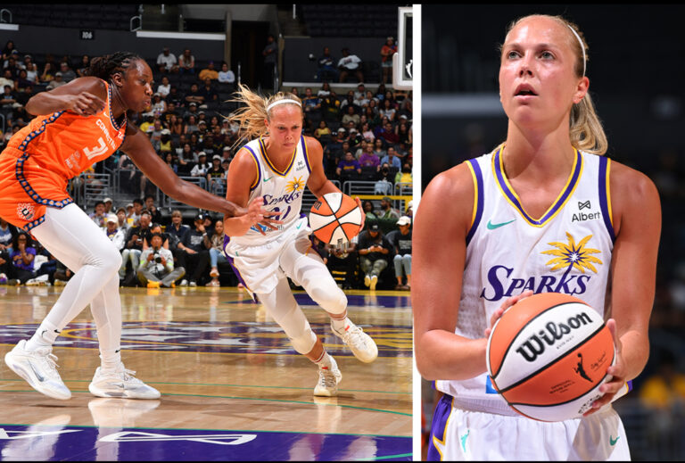 Julie Allemand schrijft WNBA-geschiedenis met eerste triple-double terwijl LA Sparks de playoff-push in leven houdt