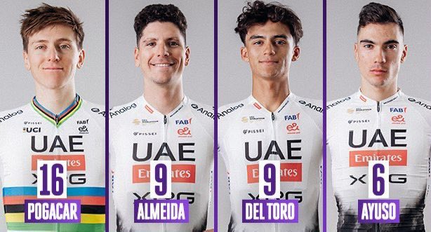 Isaac Del Toro iguala a João Almeida en el segundo puesto con más victorias en la estelar temporada 2025 del UAE Team Emirates