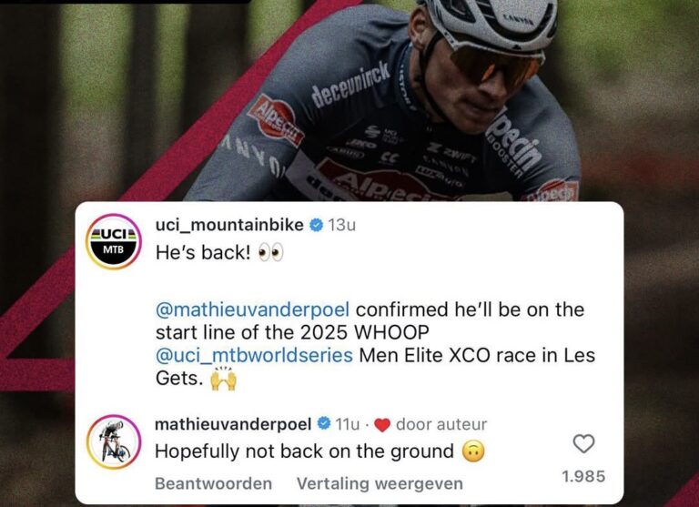 "Hopelijk niet terug op de grond" — Mathieu van der Poel over zijn MTB-comeback
